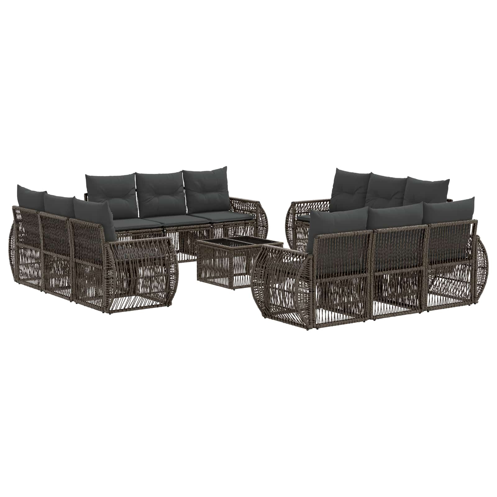 Conjunto de sofá de jardín 7 pcs Beige Poliratán