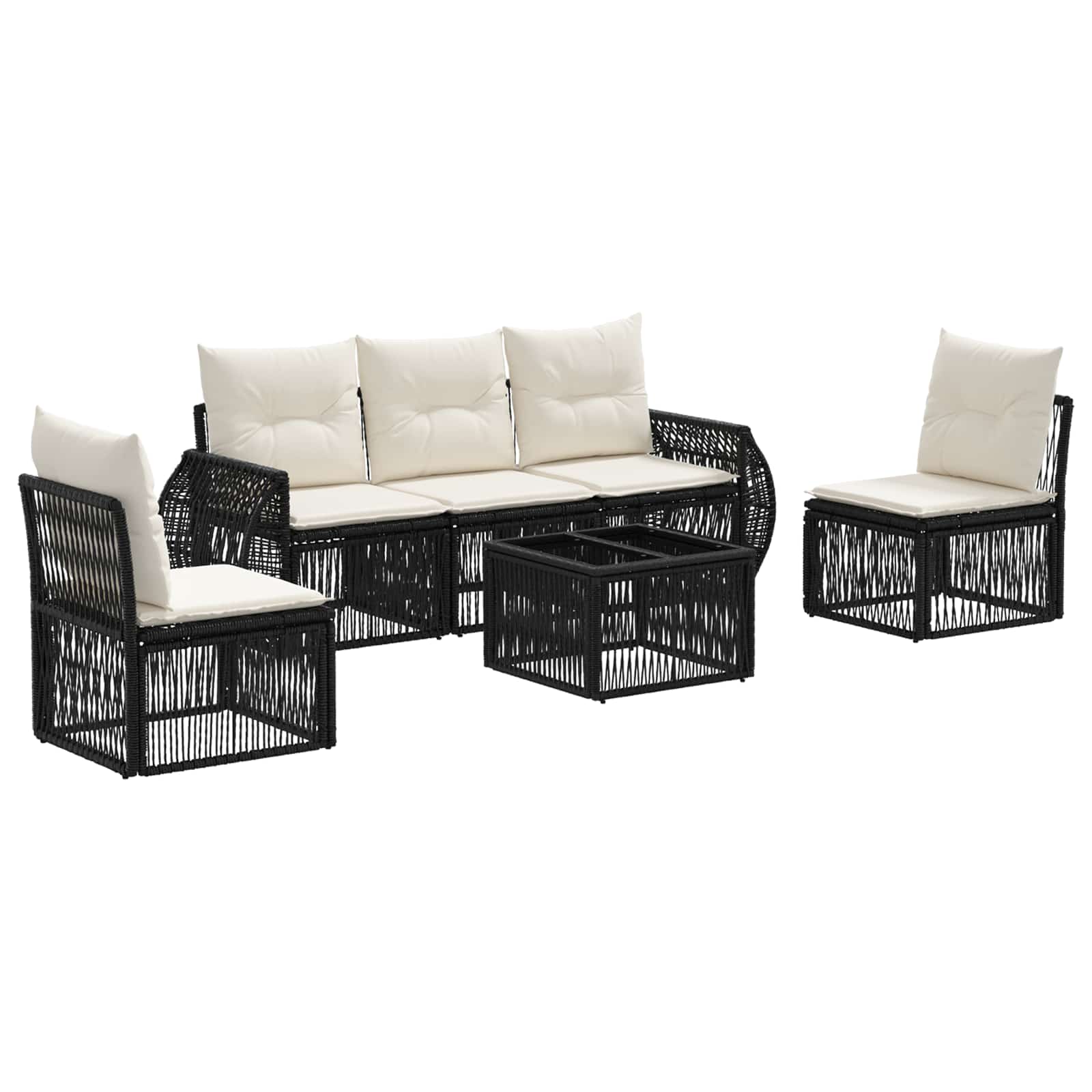 Conjunto de sofá de jardín 7 pcs Beige Poliratán
