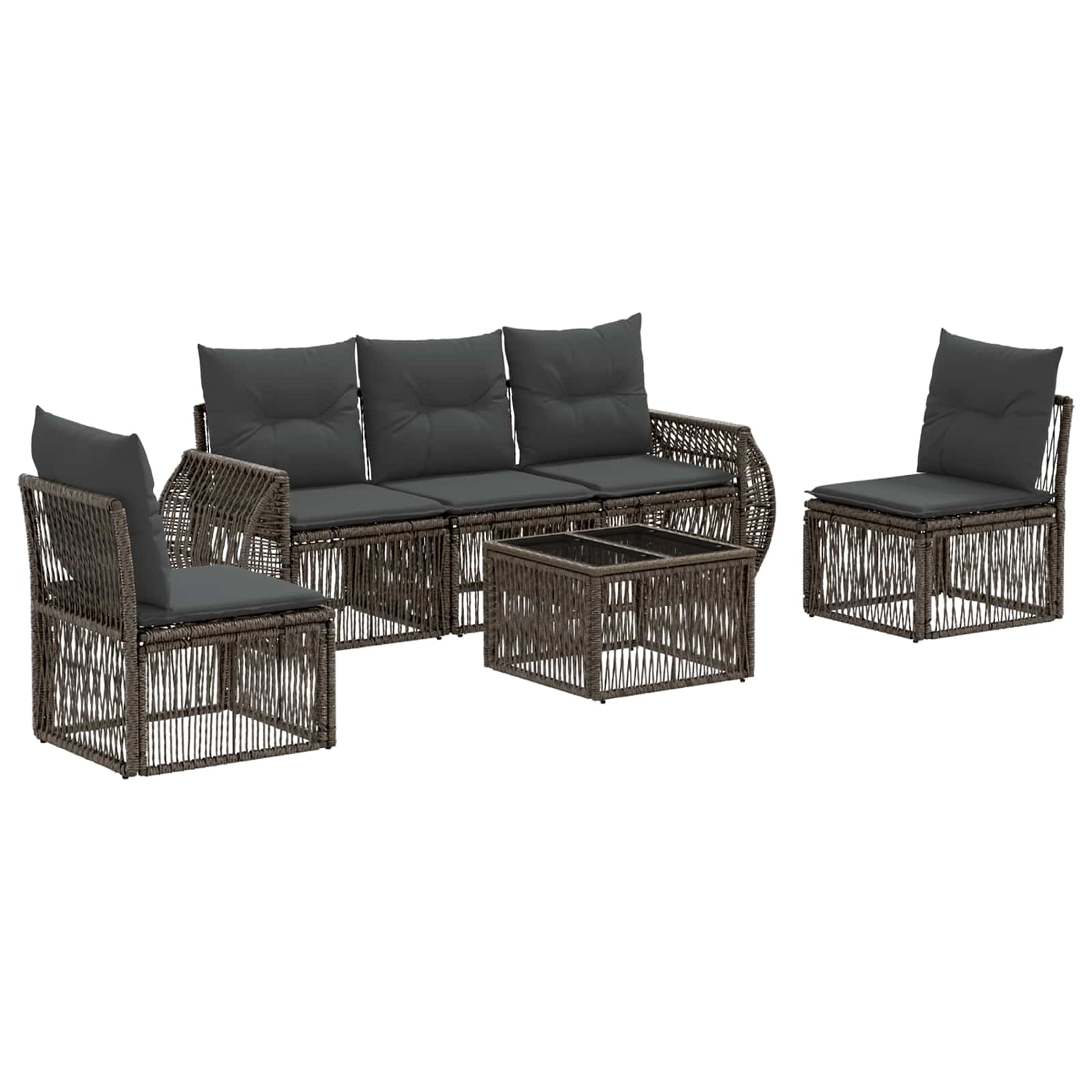 Conjunto de sofá de jardín 7 pcs Beige Poliratán