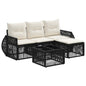Conjunto de sofás de jardín 5 pcs Beige y blanco crema