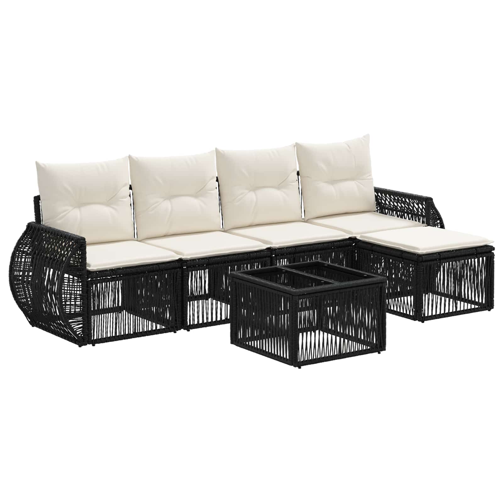 Conjunto de sofá de jardim 8 peças em vime sintético castanho