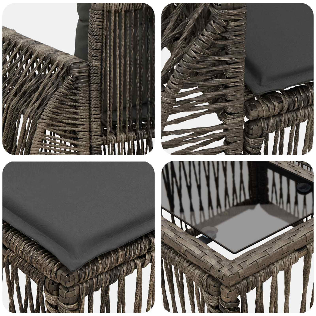 Conjunto de sofás de jardín 7 pcs Gris y Gris Oscuro