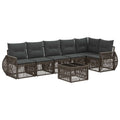Conjunto de sofás de jardín 7 pcs Gris y Gris Oscuro