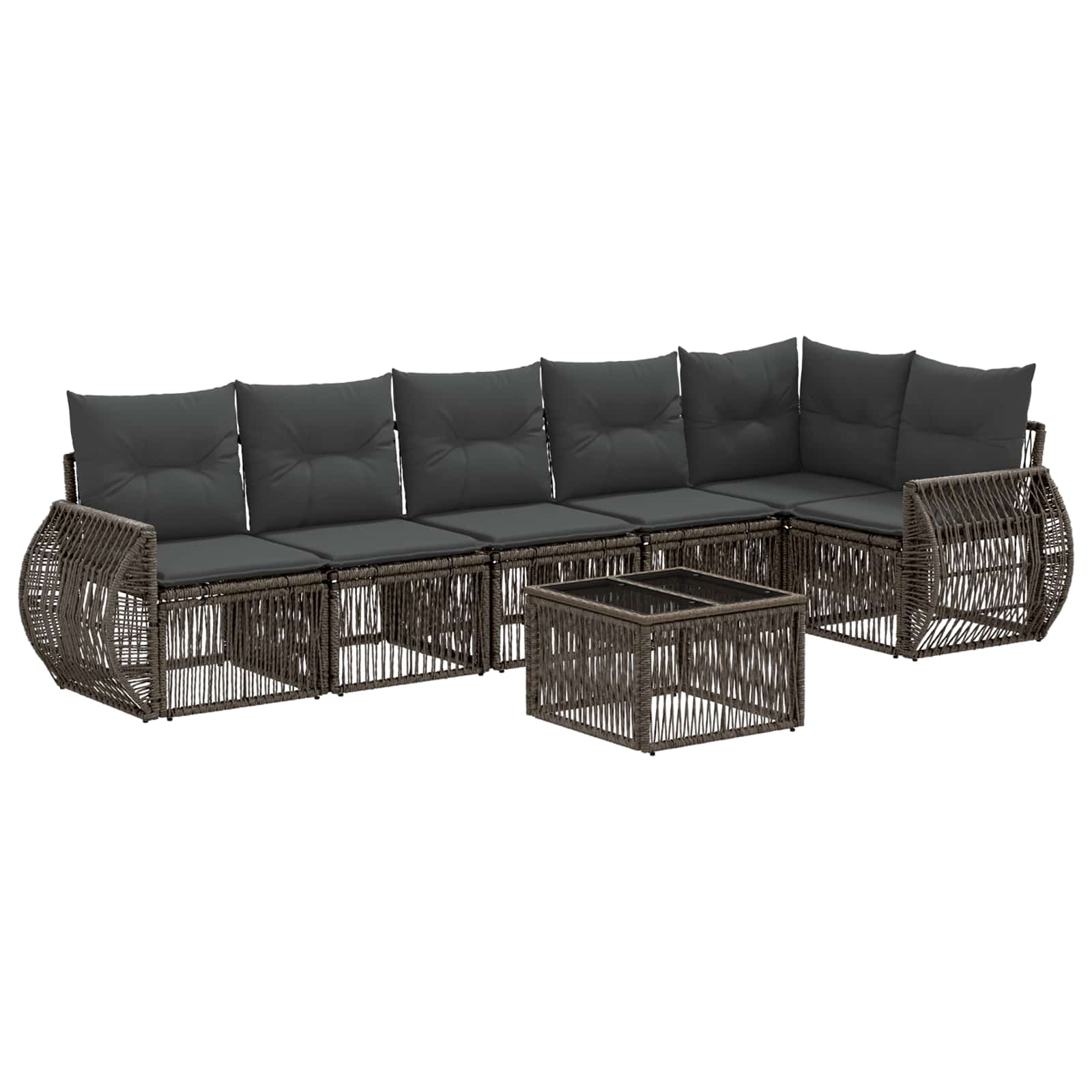 Conjunto de sofás de jardín 7 pcs Gris y Gris Oscuro