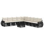Conjunto de sofás de jardín 10 pcs Negro y Blanco Crema
