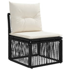 Conjunto de sofás de jardín 10 pcs Negro y Blanco Crema