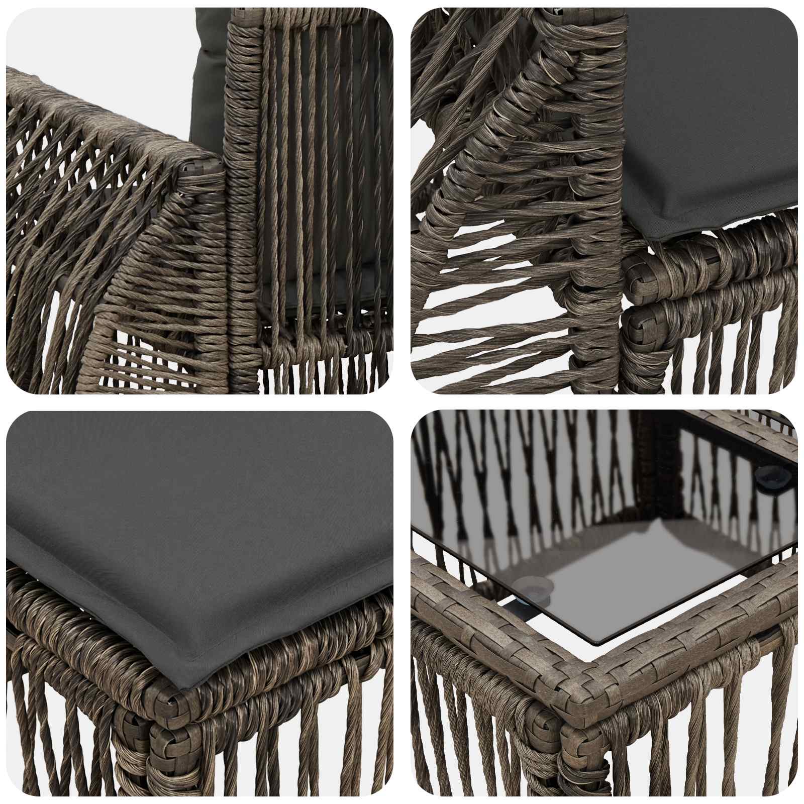 Conjunto de sofás de jardín 10 pcs Gris y Gris Oscuro