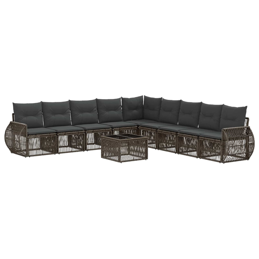 Conjunto de sofás de jardín 10 pcs Gris y Gris Oscuro