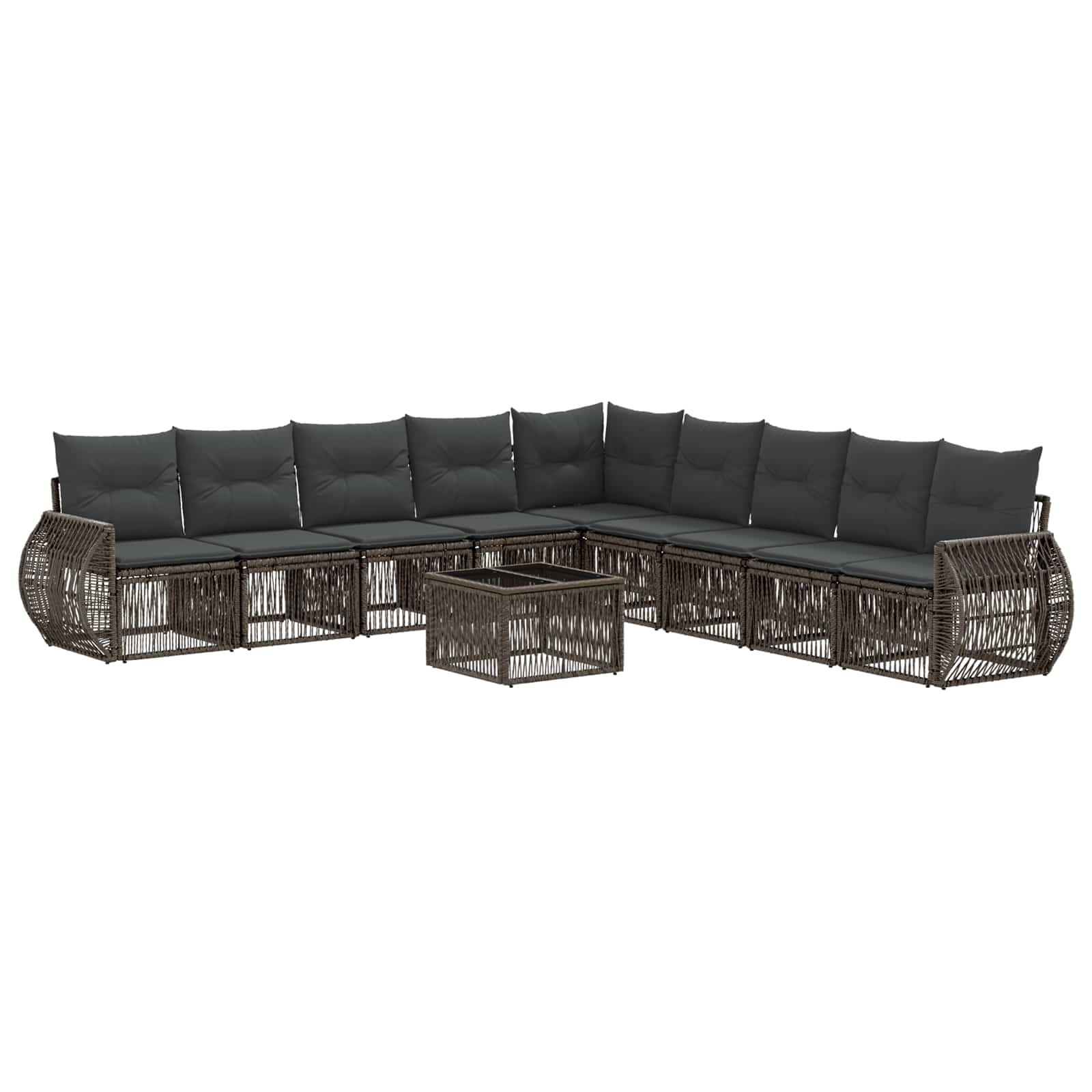 Conjunto de sofás de jardín 10 pcs Gris y Gris Oscuro