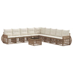 Conjunto de sofás de jardín 10 pcs Beige y blanco crema