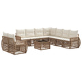 Conjunto de sofás de jardín 10 pcs Beige y blanco crema