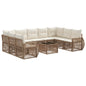 Conjunto de sofás de jardín 10 pcs Beige y blanco crema