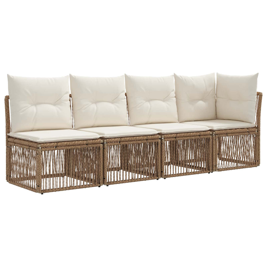 Conjunto de sofás de jardín 11 pcs Beige y blanco crema