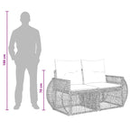 Conjunto de sofás de jardín 11 pcs Beige y blanco crema