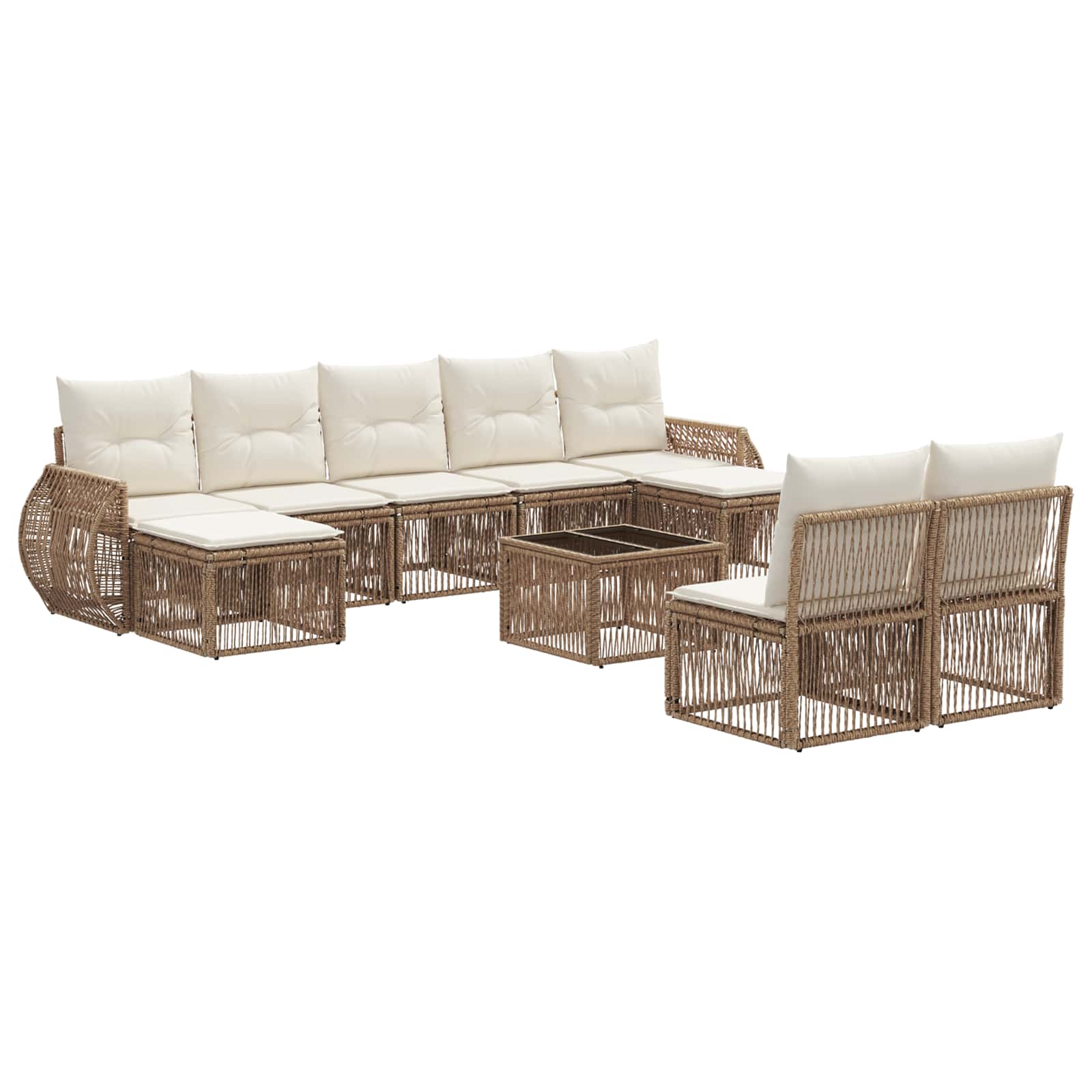 10-piece garden sofa set Beige and cream white