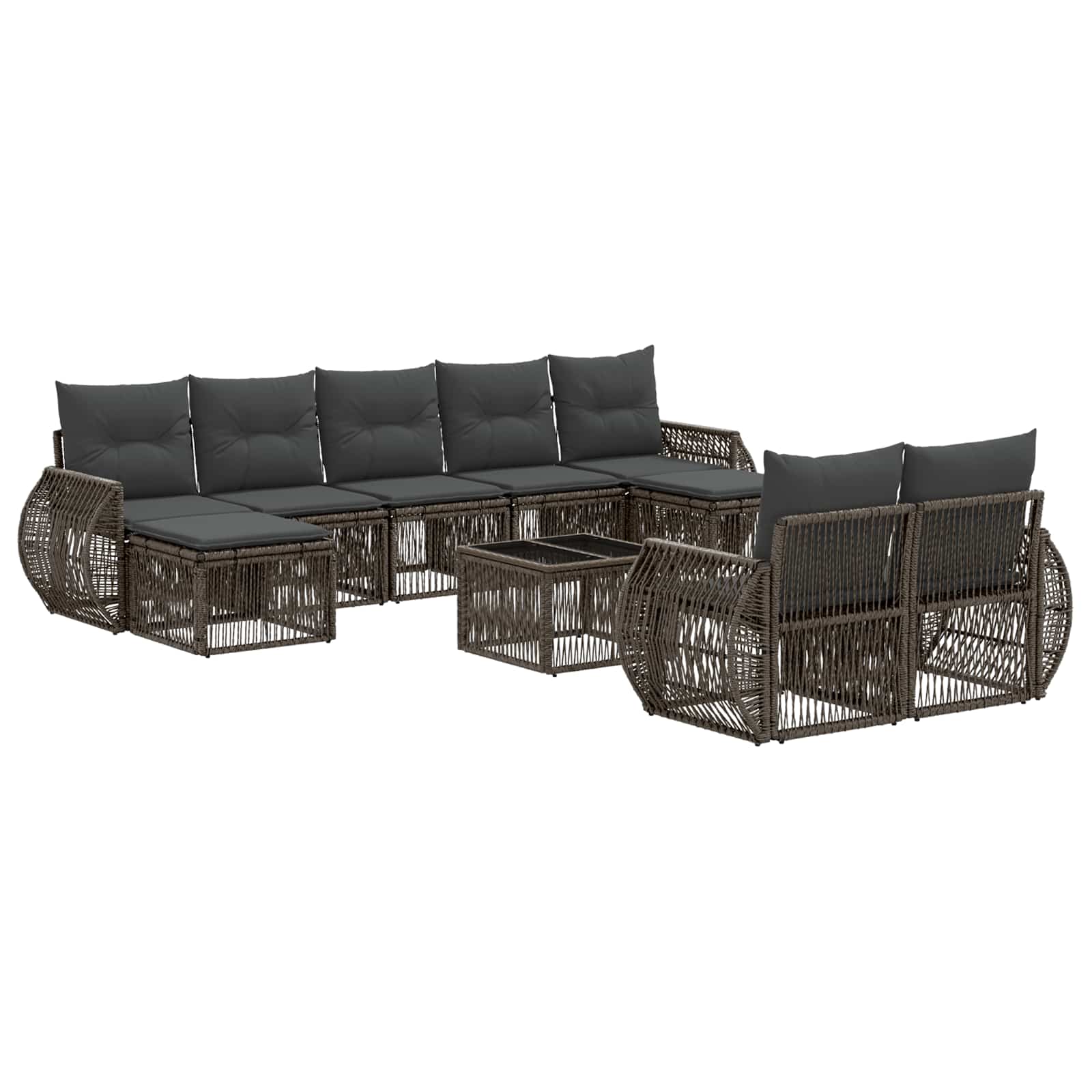 Garden Sofa Set 10 pcs Cream and White
