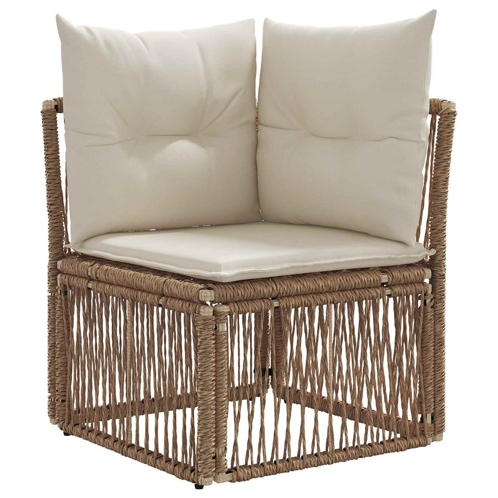 Conjunto de sofás de jardín 12 pcs Beige y blanco crema