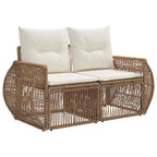 Conjunto de sofás de jardín 12 pcs Beige y blanco crema