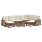 Conjunto de sofás de jardín 10 pcs Beige ratán sintético