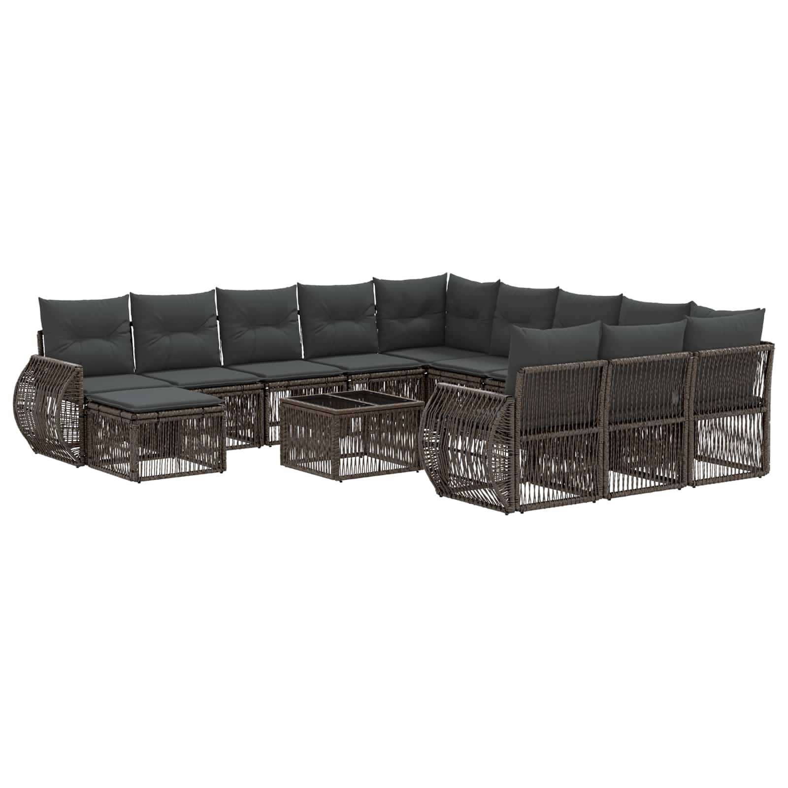 Conjunto de sofás de jardín 13 pcs Beige ratán sintético