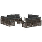 Conjunto de sofás de jardim 12 pcs Rattan sintético bege
