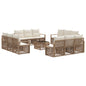 Conjunto de sofás de jardim 12 pcs Rattan sintético bege