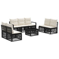 Conjunto de sofás de jardín 8 pcs Negro ratán sintético