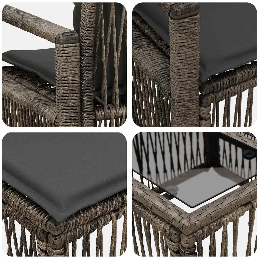 Conjunto de sofás de jardín 8 pcs Gris ratán sintético