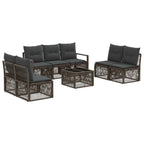 Conjunto de sofás de jardín 8 pcs Gris ratán sintético