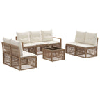 Conjunto de sofás de jardín 8 pcs Beige ratán sintético