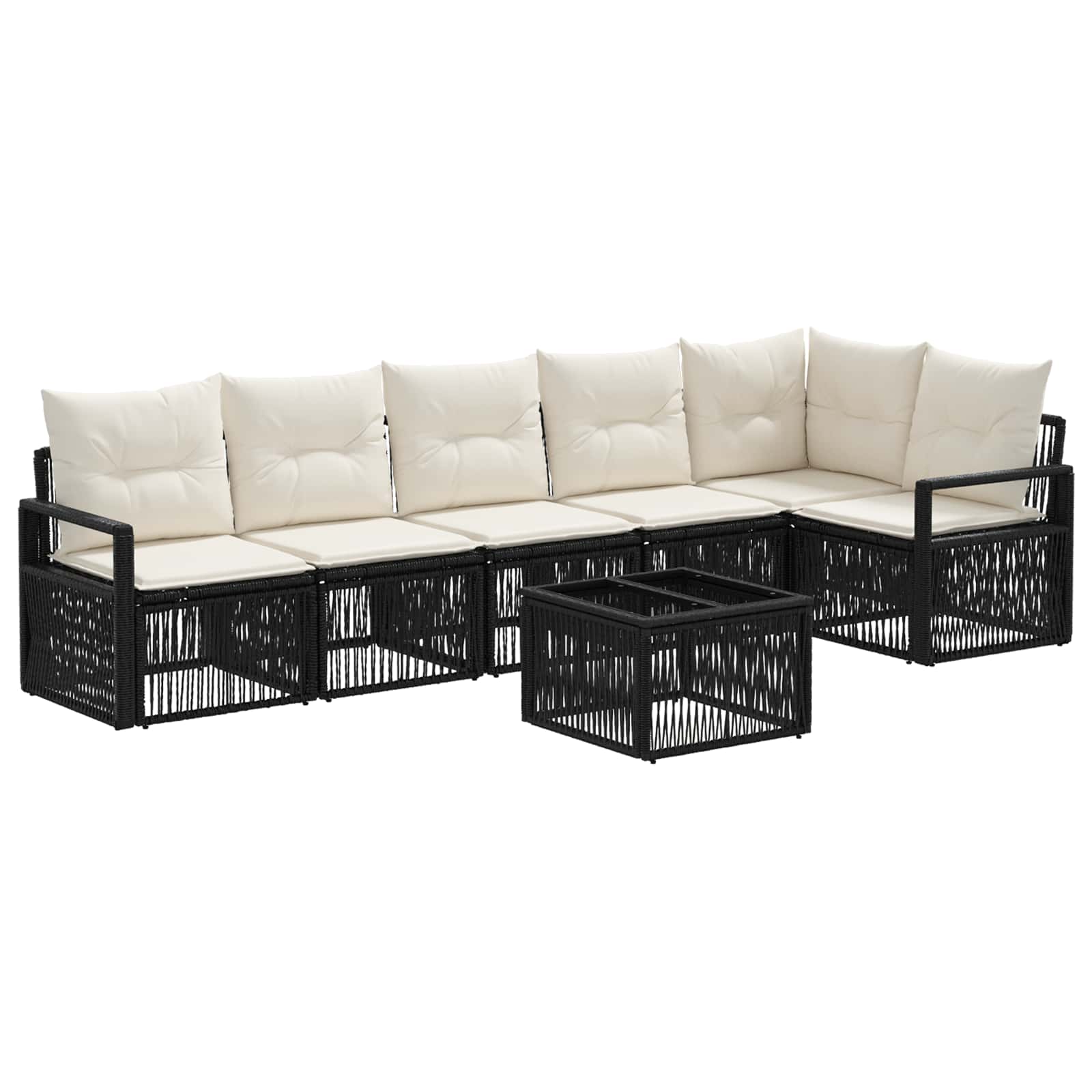7-piece garden sofa set Beige synthetic rattan