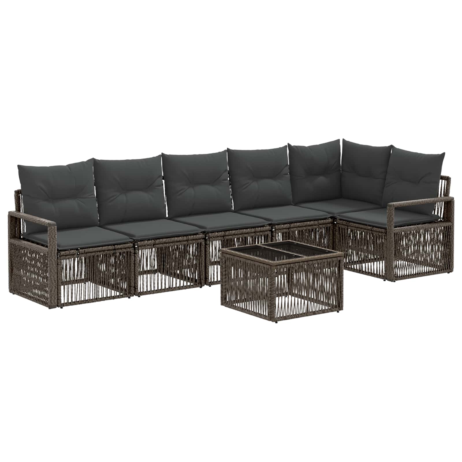 7-piece garden sofa set Beige synthetic rattan
