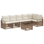 Conjunto de sofás de jardín 7 pcs Beige ratán sintético