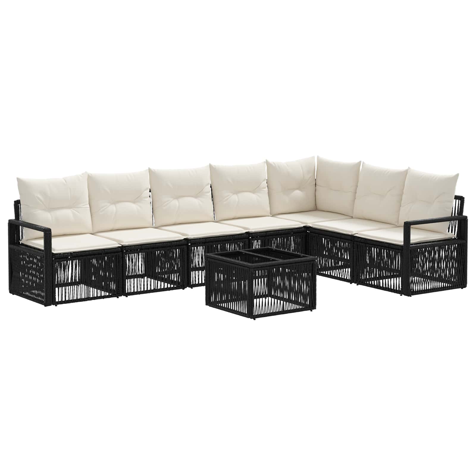 Conjunto de sofás de jardín 8 pcs Beige ratán sintético