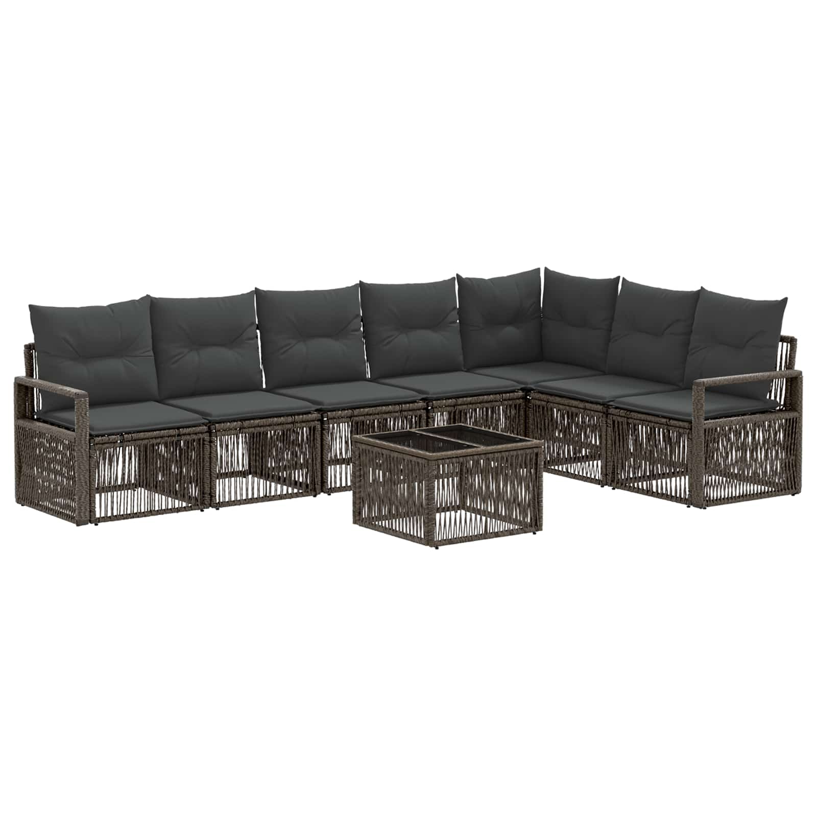 Conjunto de sofás de jardín 8 pcs Beige ratán sintético