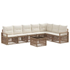 Conjunto de sofás de jardín 8 pcs Beige ratán sintético