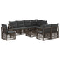 Conjunto de sofás de jardim 9 pcs Vime sintético Bege