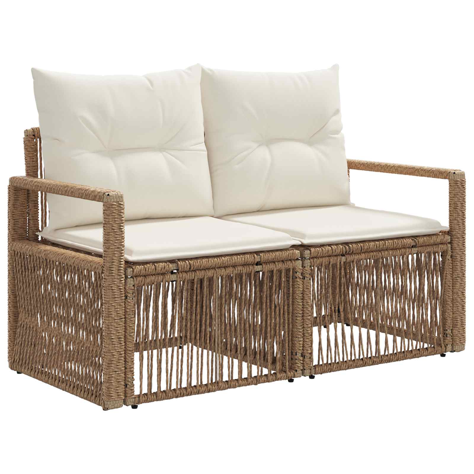 Conjunto de sofás de jardín 12 pcs Beige ratán sintético