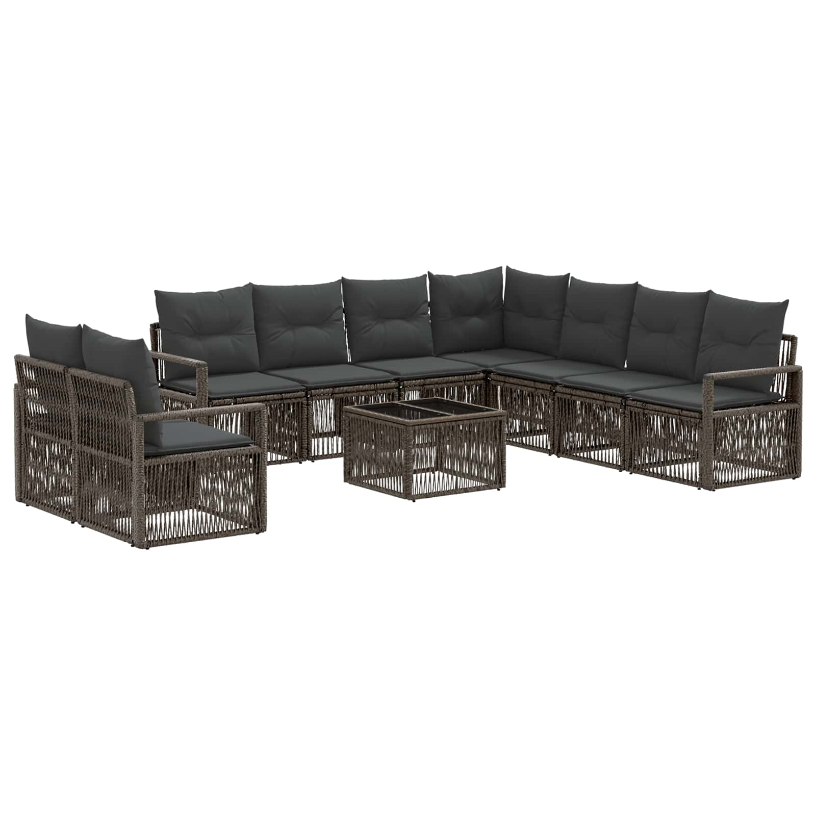 Conjunto de sofás de jardín 10 pcs Beige ratán sintético