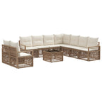Conjunto de sofás de jardín 10 pcs Beige ratán sintético