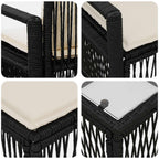 Conjunto de sofás de jardín 12 pcs Negro ratán sintético