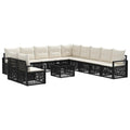 Conjunto de sofás de jardín 12 pcs Negro ratán sintético
