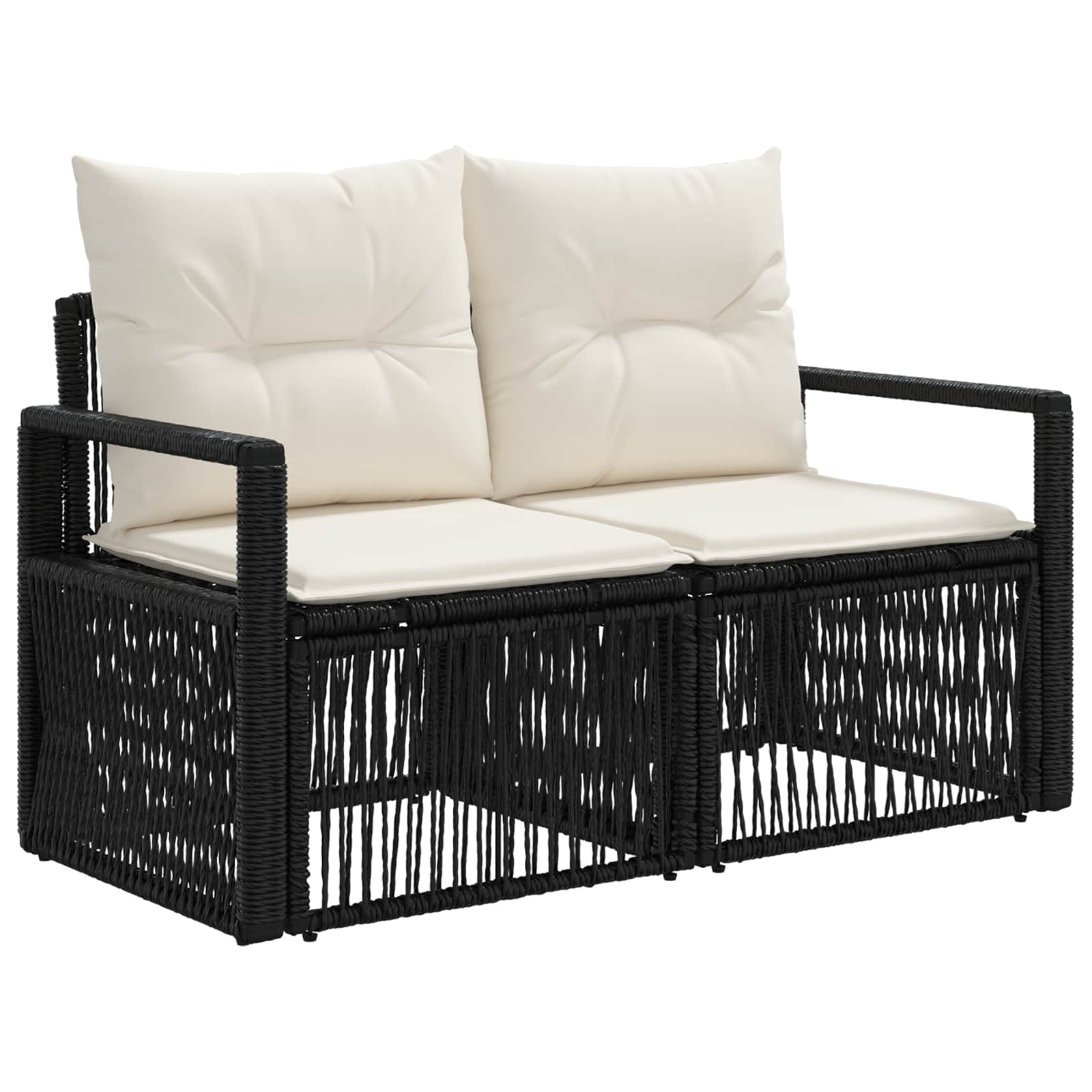 Conjunto de sofás de jardín 12 pcs Negro ratán sintético