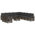 Conjunto de sofás de jardín 12 pcs Gris ratán sintético