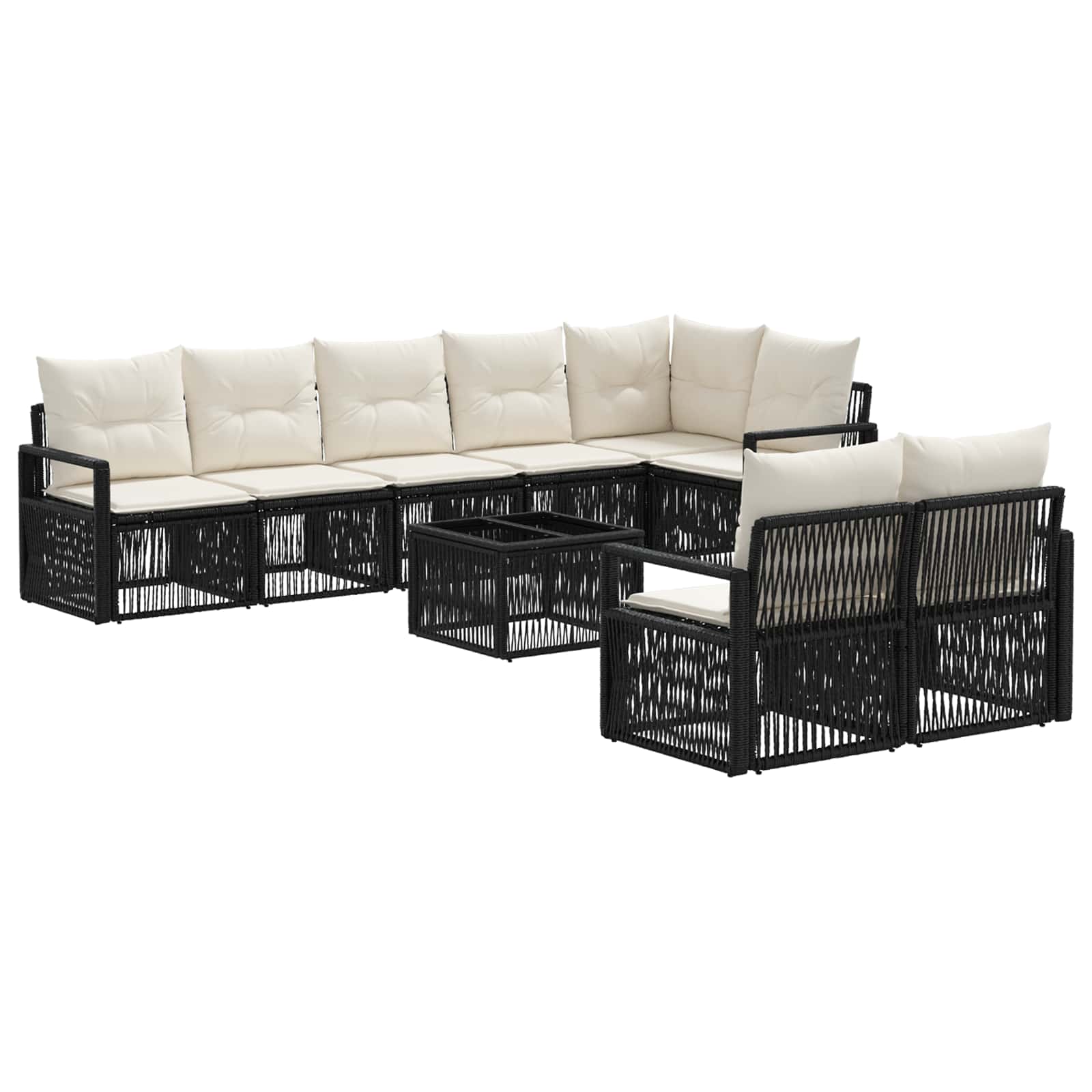Conjunto de sofá de jardín 7 pcs Beige Poliratán