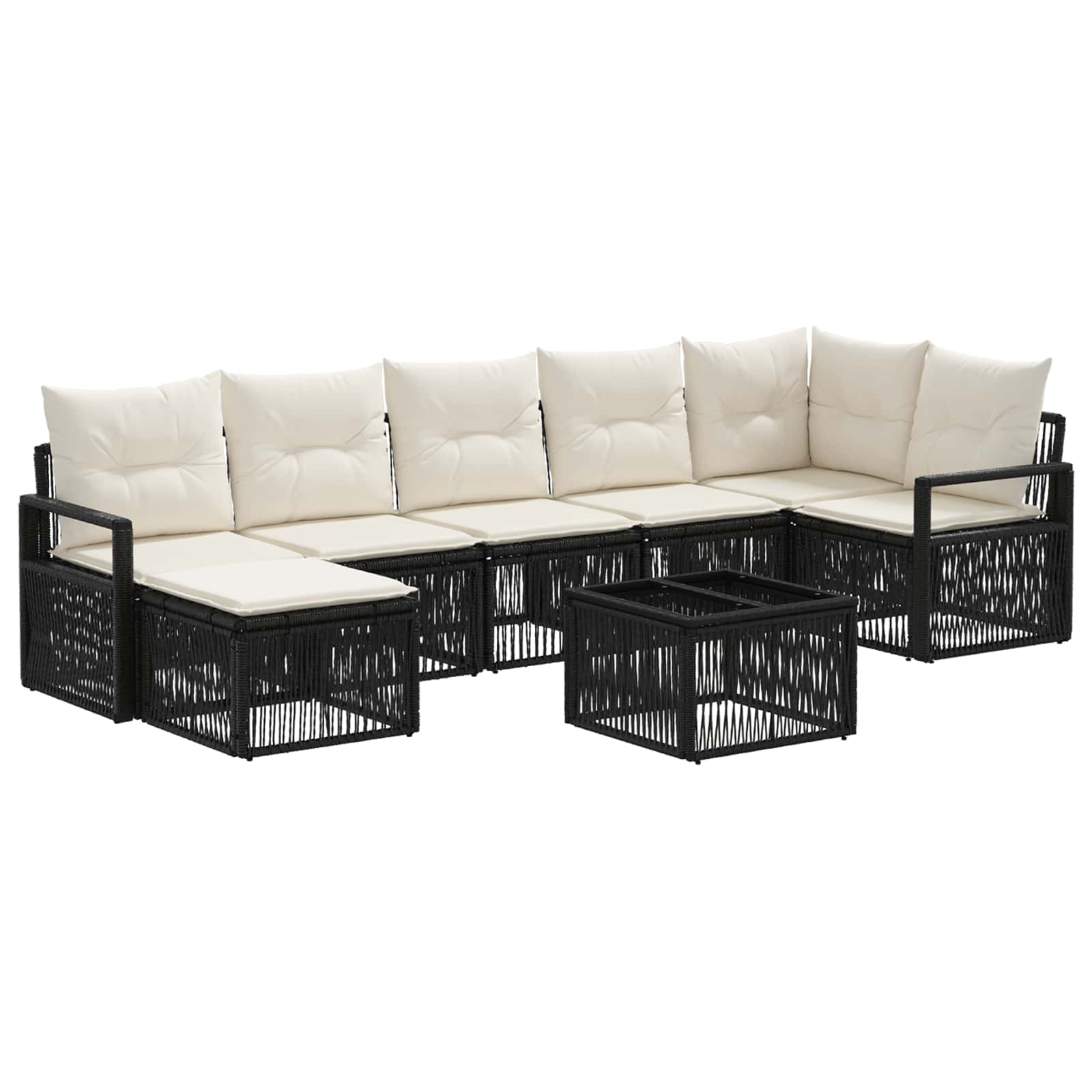Conjunto de sofás de jardín 8 pcs Beige ratán sintético