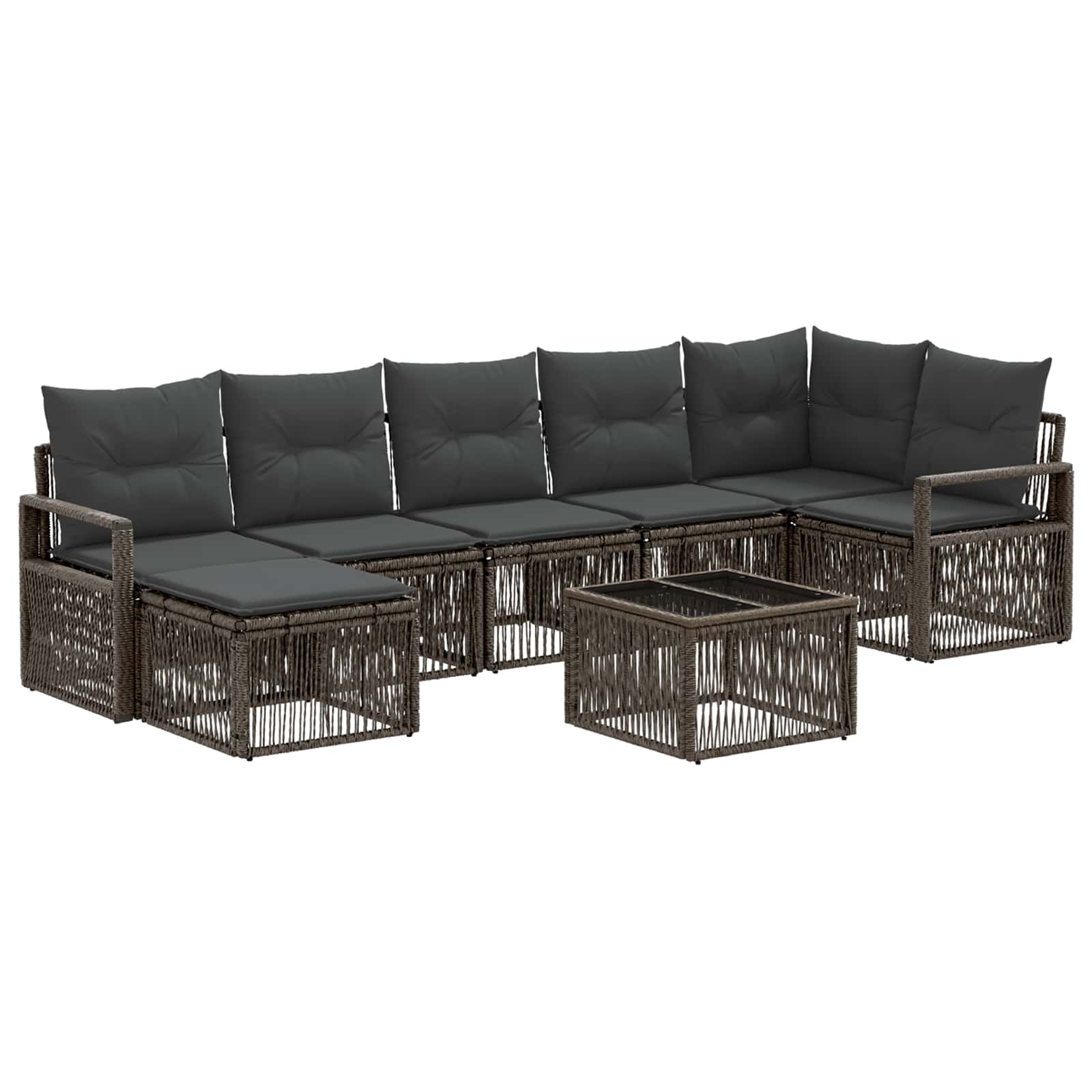 Conjunto de sofás de jardín 8 pcs Beige ratán sintético
