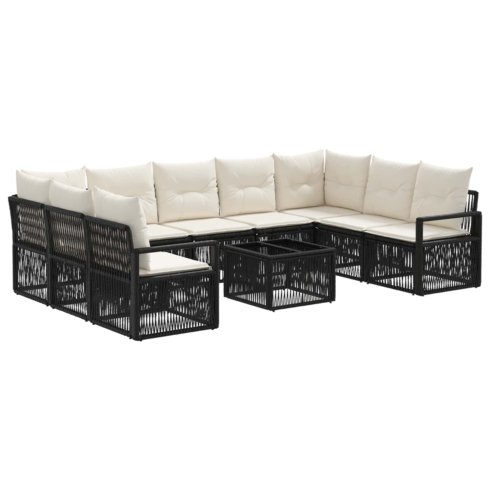 Conjunto de sofás de jardín 10 pcs Beige ratán sintético