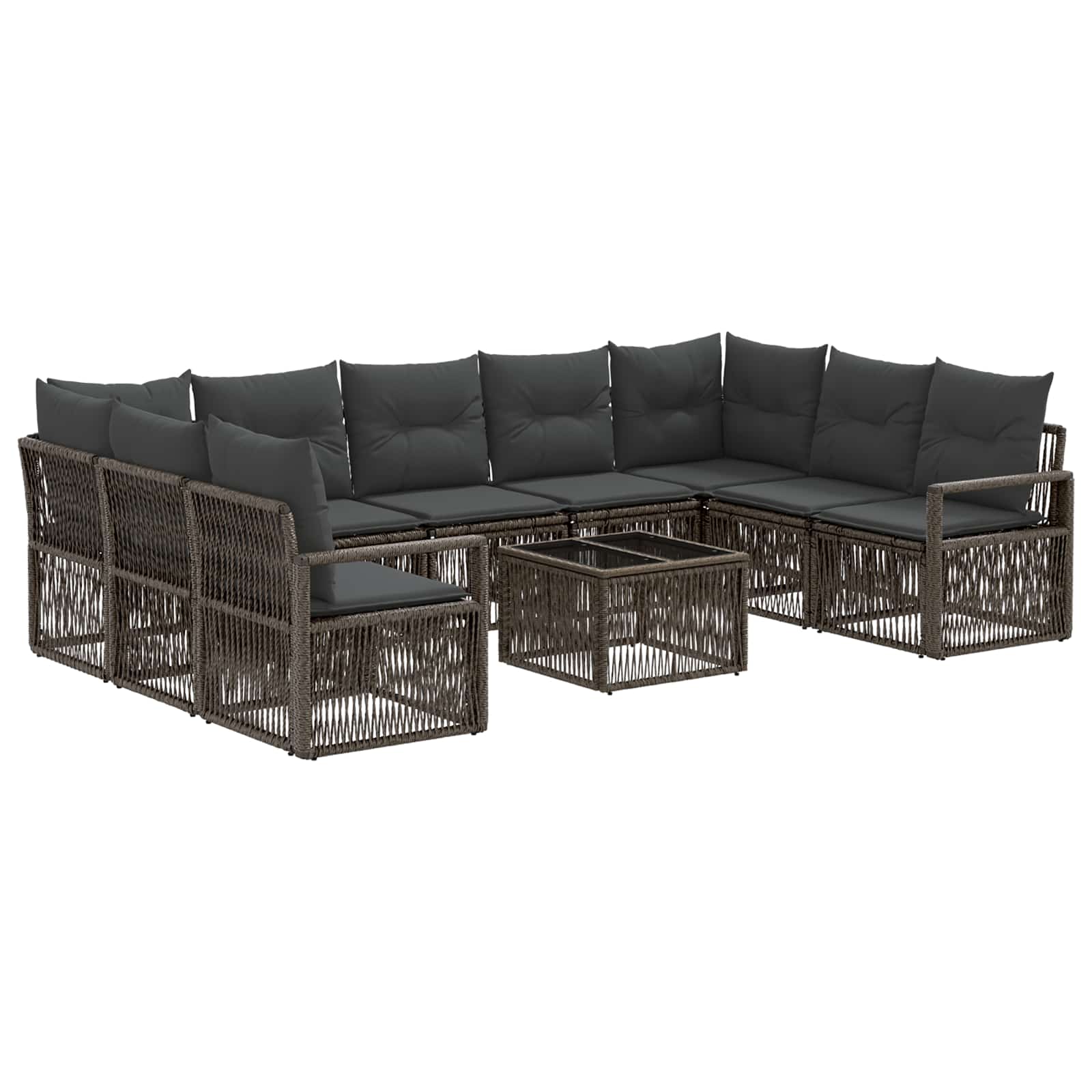 Conjunto de sofás de jardín 10 pcs Beige ratán sintético