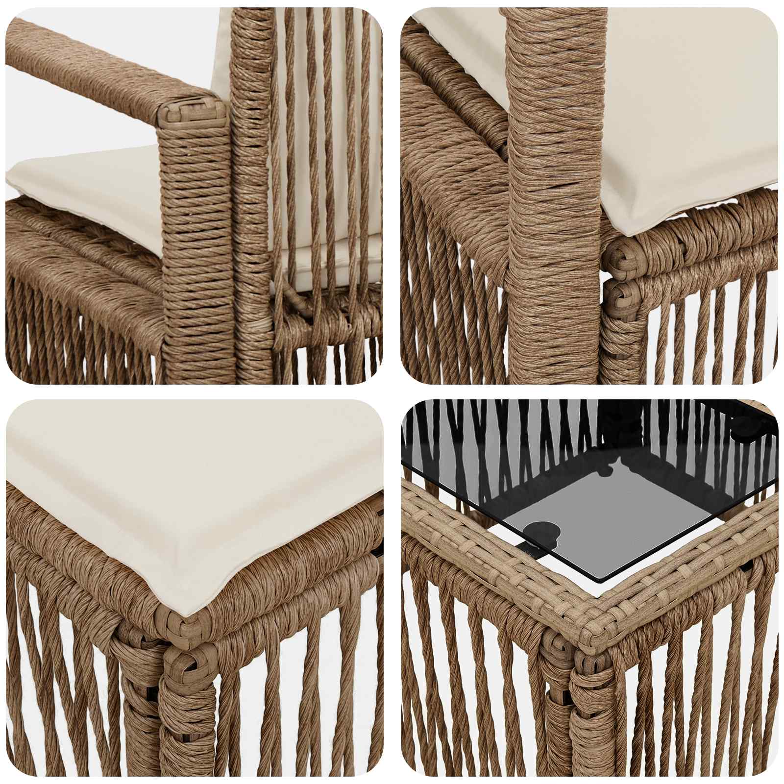 Conjunto de sofás de jardín 10 pcs Beige ratán sintético